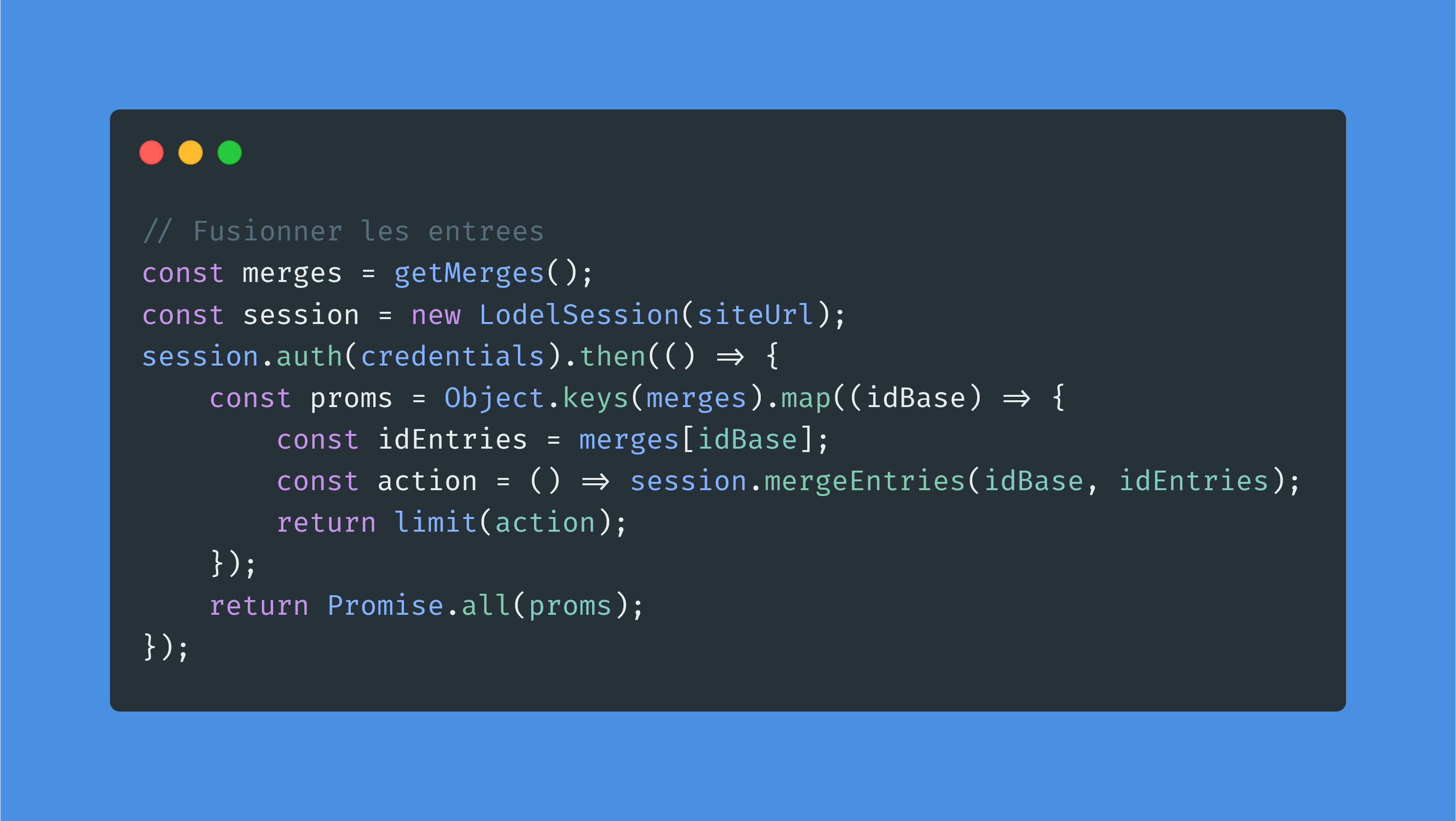 Exemple de code source utilisant Lodapi